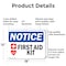 Signmission First Aid Kit, 18 in W x Rectangle, Aluminum OS-2PACK-NS-A-1218-L-12749 - alternate 3